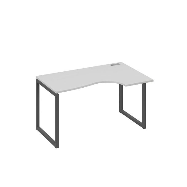 Стол эргономичный правый "Классика" на металлокаркасе QUATTRO A4 А4 Б4 044 БП серый / металлокаркас антрацит - Вид 1