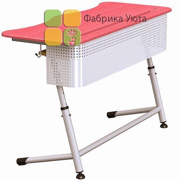 Парта "Премьера 2Р" с перф. экр.,  полочкой, рег. (2-6 гр) - Вид 3