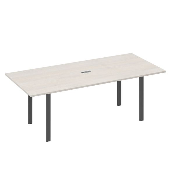 Стол 220 для переговорной каркасе UNO A4 А4 Б1 124 БП дуб / металлокаркас антрацит - Вид 1