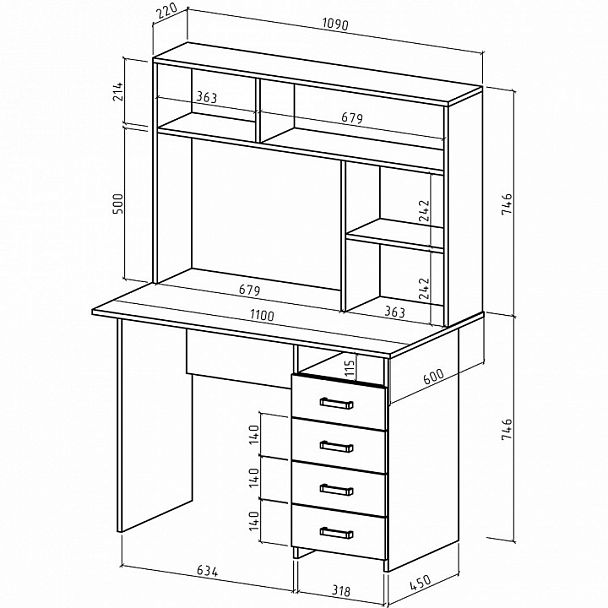 Стол компьютерный Лайт-5 СН - Вид 2