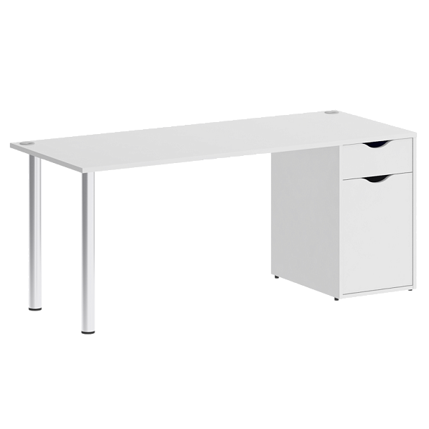 Home Office Стол письменный VR.SP-3-178.1 Белый бриллиант/Хром опоры 1780*720*750 - Вид 1