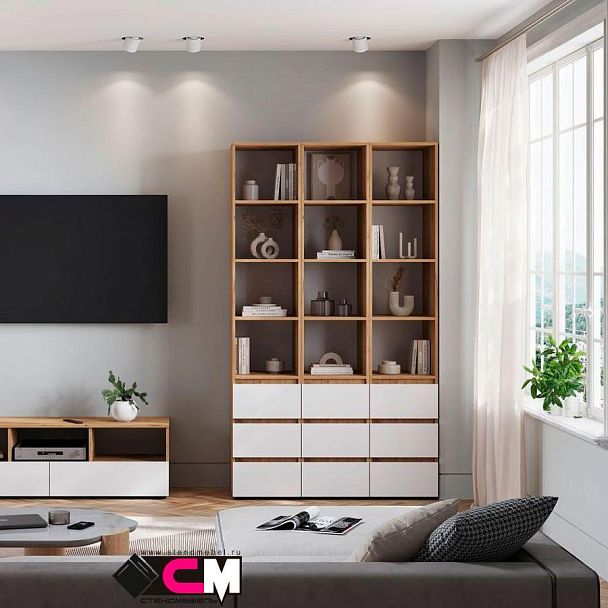 Хелен ПН 02 Пенал открытый (0,400х2,100х0,460) белый/белый - Вид 3