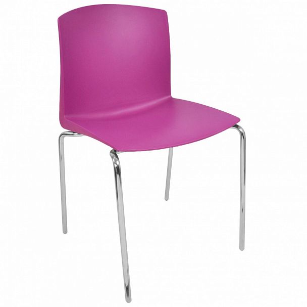 Стул Pull (4 ножки) каркас Хром, фиолетовый, стопируемый - Вид 1