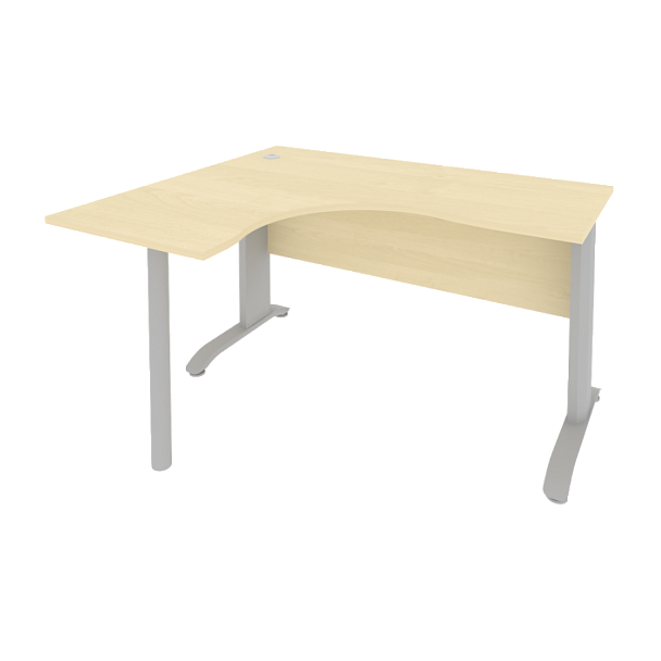 Riva Metal-L Стол криволинейный левый ПЛ.СА-3 (L) Клён/Тёмно-серый металл 1400*1200*750 - Вид 1