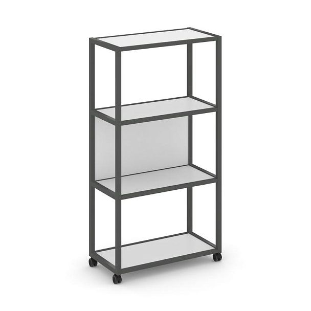 Shelf Mobile Стеллаж 4 уровня 1 секция VR.LT-STK-402.06 Белый Бриллиант/Металл Антрацит 600*400*1523 - Вид 1
