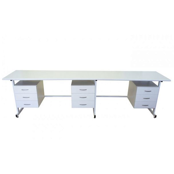 Стол 3-х тумбовый для лабораторных работ 2500*900*850 ЛДСП 16 мм - Вид 3