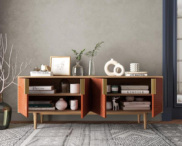 Комод под TV с четыремя дверками Line R21/red - Вид 2