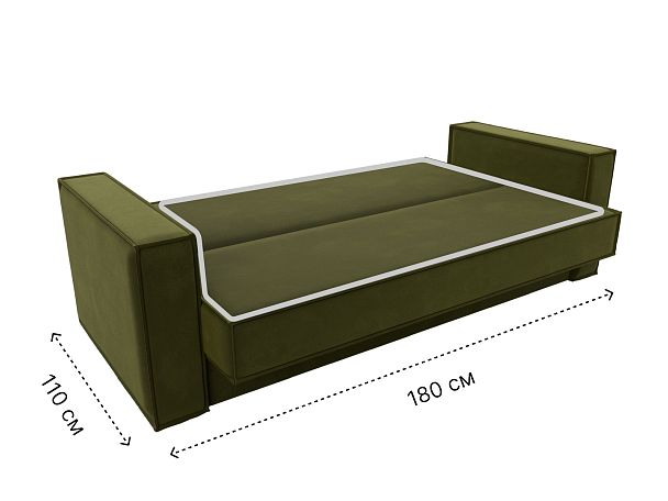 Диван-книжка Куба Микровельвет зеленый - Вид 9