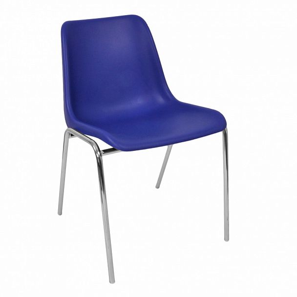 Стул Vicenza (4 ножки) Каркас хром, синий, стопируемый - Вид 1