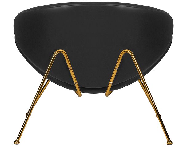 Кресло дизайнерское DOBRIN EMILY (черный винил YP16, золотое основания) - Вид 5