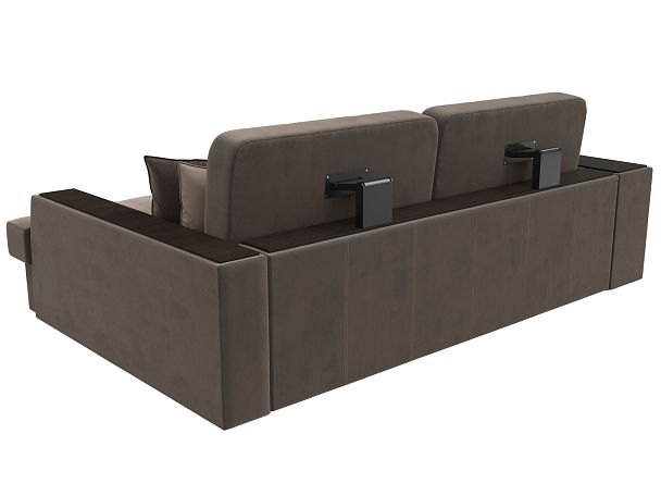 Угловой диван Брюссель правый (полностью велюр коричневый) - Вид 6