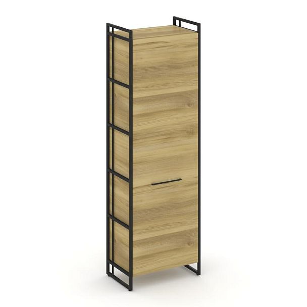 Rift Гардероб RF.GB-51 (R) Дуб Винченцо/Металл Черный 640*396*2010 - Вид 1