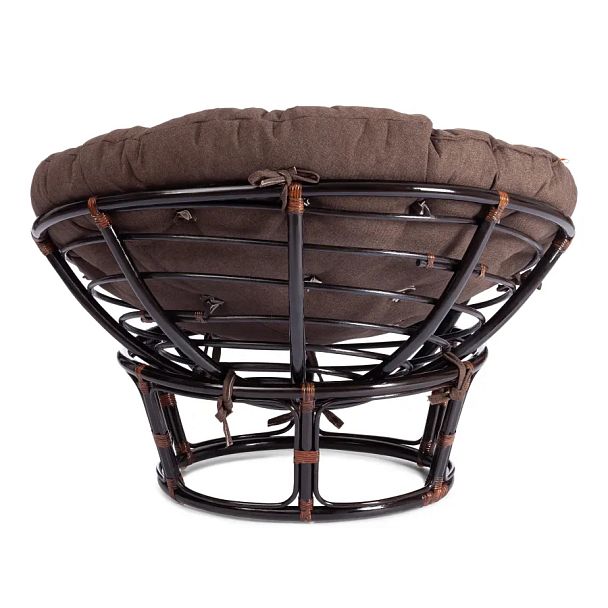 Кресло Папасан/Papasan (23/01 W) /с подушкой и ремешками/Antique brown (античный черно-коричневый) - Вид 4