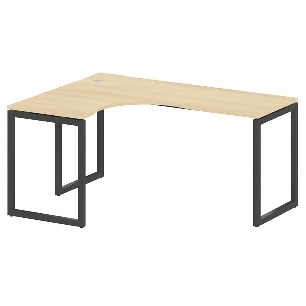 Metal System Quattro Стол криволинейный левый на О-образном м/к 40БО.СА-4 (L) Акация/Антрацит металл 1600*1200*750 - Вид 1