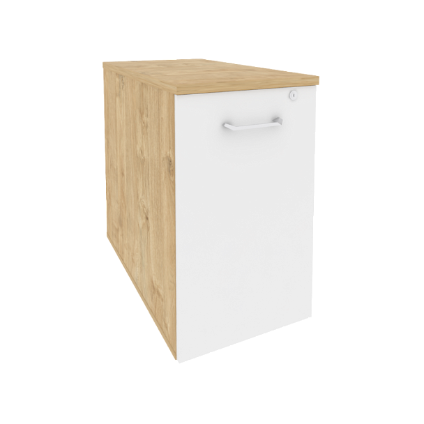 Onix Тумба низкая выдвижная приставная/опорная O.VTPO-1.8 Тиквуд светлый/Белый бриллиант 432*800*750 - Вид 1