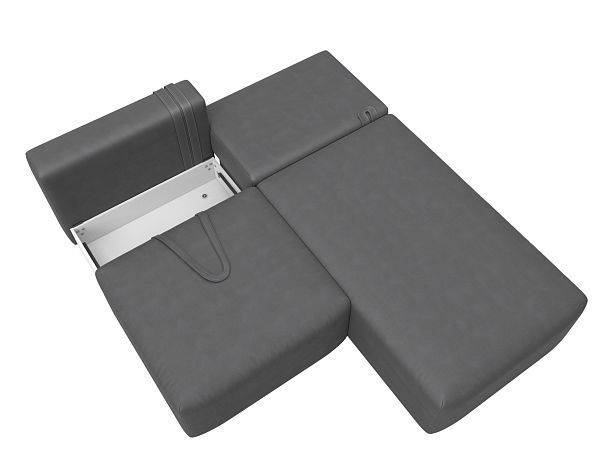 Диван угловой модульный Лига-060 НПБ угол универсальный Искусственная замша серый - Вид 8