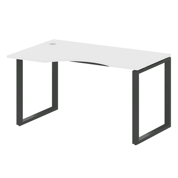 Metal System Стол криволинейный левый на О-образном м/к БО.СА-2 (L) Белый/Антрацит металл 1400*900*750 - Вид 1