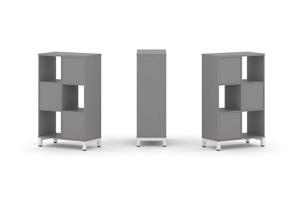Стайл Проджект Набор стеллажа одностороннего, 3 яруса SN.NS-321 Серый Пепел/Металл Белый 754*400*124 - Вид 1