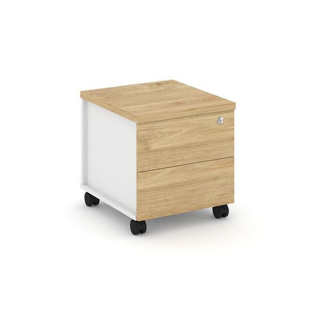 Стайл Проджект Тумба мобильная з/с ЛДСП SN.TM-005 Белый/Тиквуд Светлый/Тиквуд Светлый 416*460*437 - Вид 1