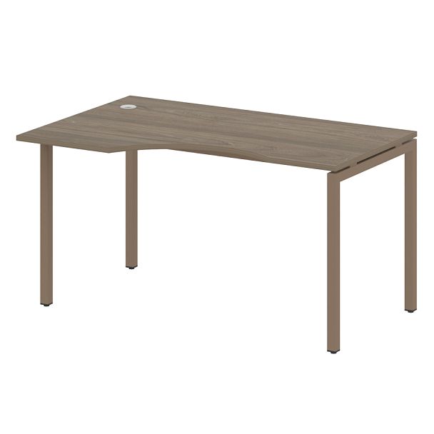 Metal System Стол криволинейный левый на П-образном м/к БП.СА-2 (L) Акация/Антрацит металл 1400*900*750 - Вид 1