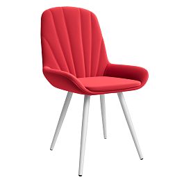 Стул ЮККИ Основание №1 Конус Белое Велюр тип 2 Красный - Фото предпросмотра