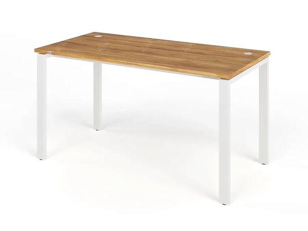 TANDEM RTD064-MK-140-ME Стол прямой на металлокаркасе ун-й 1400х700х750 Таксония медовая/Белый - Вид 1