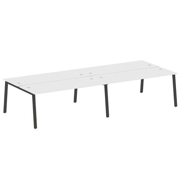 Metal System Р. ст. на 4 раб. места на А-образном м/к БА.СМ-4.5 Белый/Антрацит металл 3600*1475*750 - Вид 1