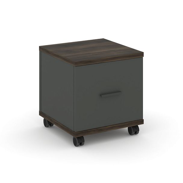 Concept Тумба мобильная 1 распаш. фасад CN.TUM-007 A Дуб Мали/Антрацит/Металл Антрацит 420*420*448 - Вид 1