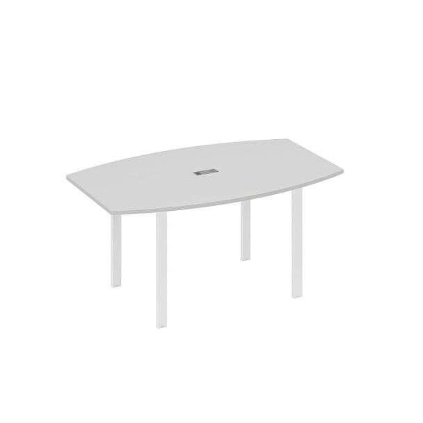 Стол 160 фигурный на металлокаркасе UNO для переговоров A4 А4 Б1 111 БП серый / металлокаркас белый - Вид 1