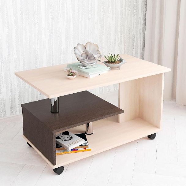 Стол Журнальный Консул-5 (900*560*500) дуб молочный/венге - Вид 1