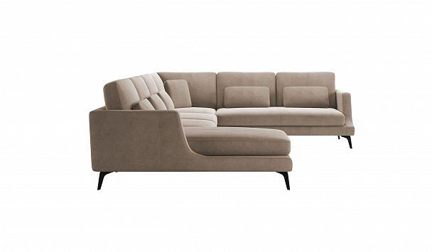 Albert диван угловой с шезлонгом, бархат пепельно-бежевый 25 - Вид 2