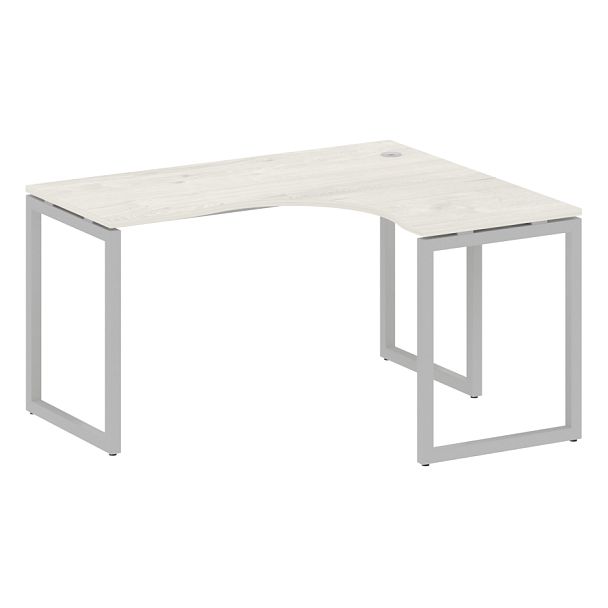 Metal System Quattro Стол криволинейный правый на О-образном м/к 40БО.СА-3 (R) Дуб наварра/Серый металл 1400*1200*750 - Вид 1