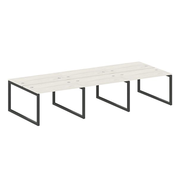 Metal System Quattro Р. ст. на 6 раб. места на О-образном м/к 50БО.СМ-6.2 Дуб наварра/Антрацит металл 3600*1475*750 - Вид 1