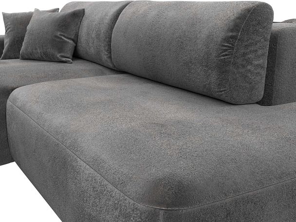 Диван угловой Лига-036 НПБ Модерн левый угол Велюр серый - Вид 4