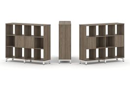 Стайл Проджект Набор стеллажа 2-х сторон., 3 яр. SN.NSD-341 Вяз Благородный/Металл Белый 1488*400*12 - Фото предпросмотра