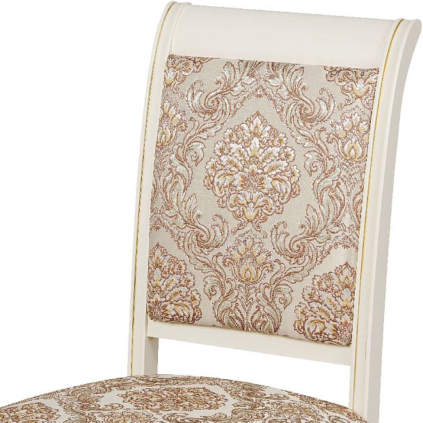 Комплект деревянных стульев с мягким сиденьем Бармс Слоновая кость золотая патина/Бежевый жаккард, 4 шт. - Вид 6