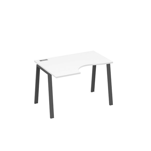 Стол эргономичный левый "Классика" на металлокаркасе TRE A4 А4 Б3 041 БП белый премиум / металлокаркас антрацит - Вид 1