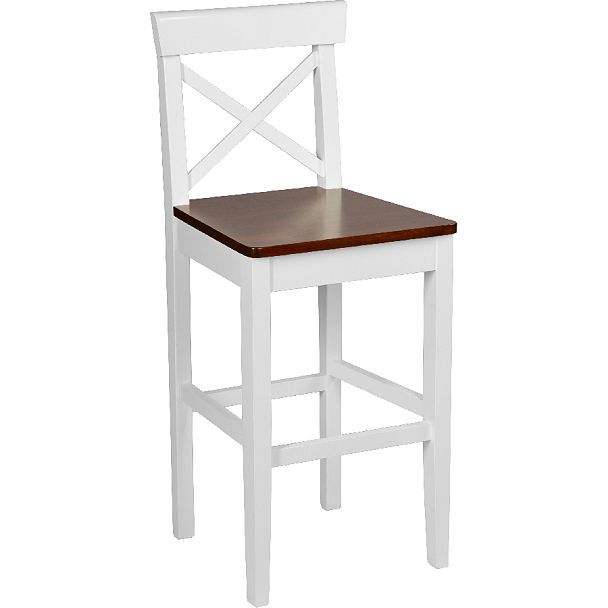 Комплект деревянных полубарных стульев с жестким сиденьем Бергольф Белый/Темный орех, 4 шт. - Вид 3