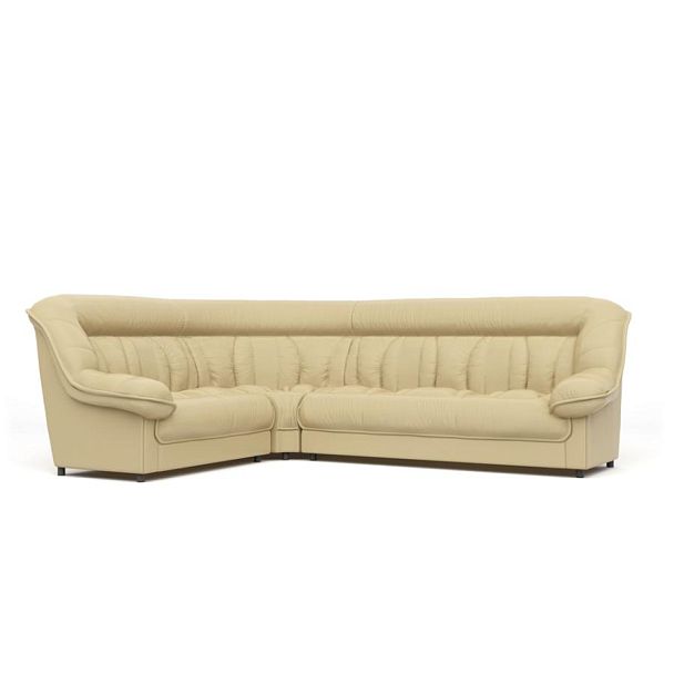 Диван угловой 2У3 Эдельвейс Ed/2y3 экокожа бежевая CN1123 - Вид 1