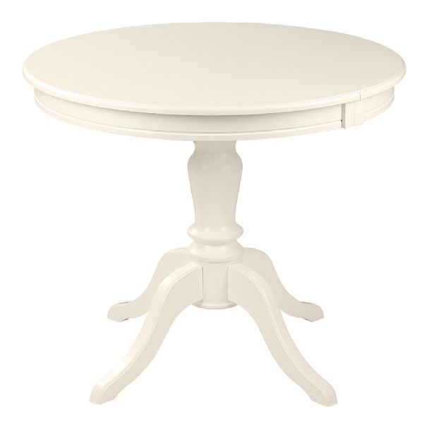 Обеденная группа стол Элат D90(130)х90х76 Слоновая кость и 4 стула Камир Слоновая кость/Бежевый жаккард - Вид 2