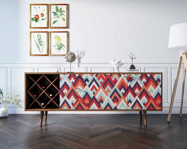 Комод Berber удлиненный с бутылочницей 2 принт арт BB15/Print_02 - Вид 4