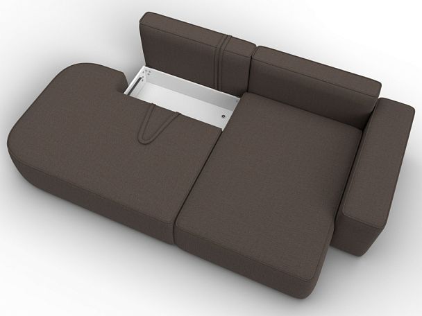 Диван угловой Лига-065 БП угол правый Рогожка коричневый - Вид 7