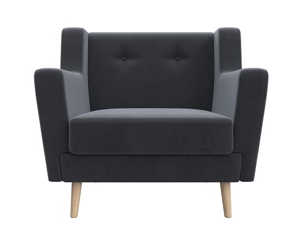 Кресло Брайтон (полностью велюр серый) - Вид 2