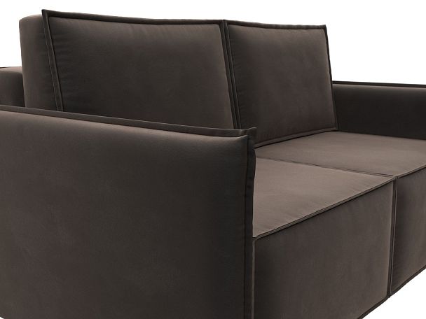 Диван прямой Либерти мини Велюр коричневый - Вид 4