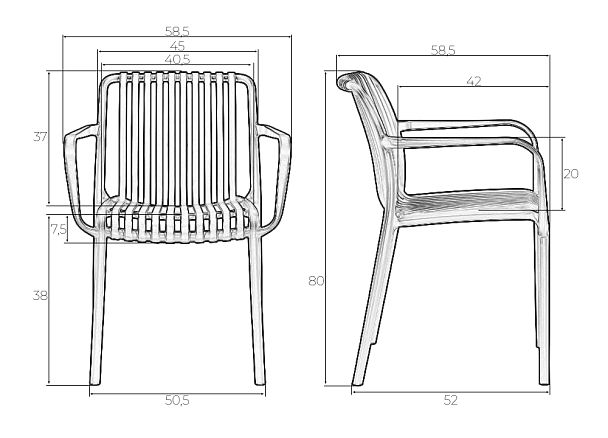 Стул обеденный DOBRIN WALTER ARM (темно-серый (GR-04)) - Вид 9