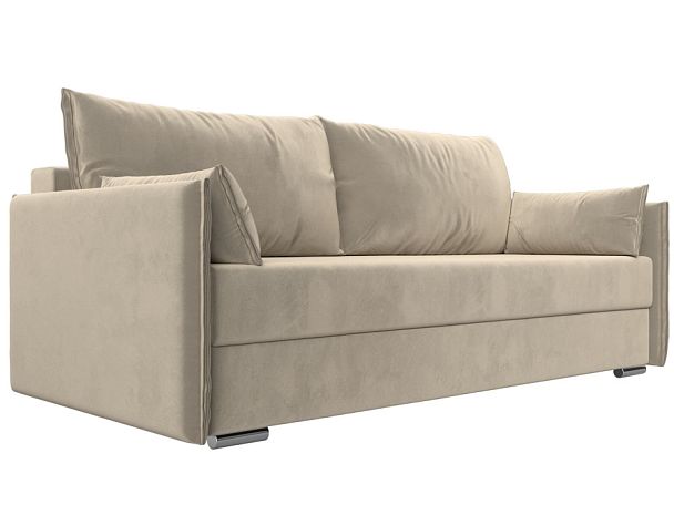 Диван угловой Сайгон (полностью микровельвет бежевый) - Вид 1