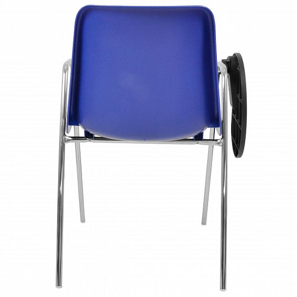 Стул Vicenza (4 ножки с подлокотниками + столик TLT), Каркас хром, темно-синий - Вид 4