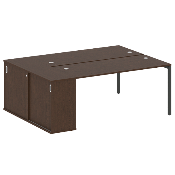 Metal System Quattro Р. ст. с шкафом-купе на П-образном м/к 40БП.РС-СШК-1.4 Т Венге/Антрацит металл 2010*1475*750 - Вид 1