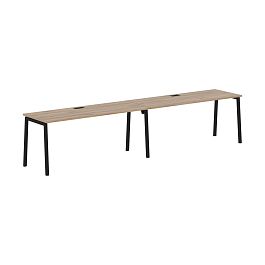 Стол 2-х местный ELWST 3567 Дуб Денвер светлый/Черный 3526х670х750 EDIS - Фото предпросмотра