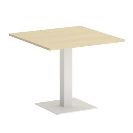 Home Office Стол квадратный VR.SP-5-90.2 Клён/Белый металл 900*900*750 - Фото предпросмотра
